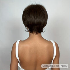 20-32 cm Pixie Cut Short Straight Hair Wigs With Bangs