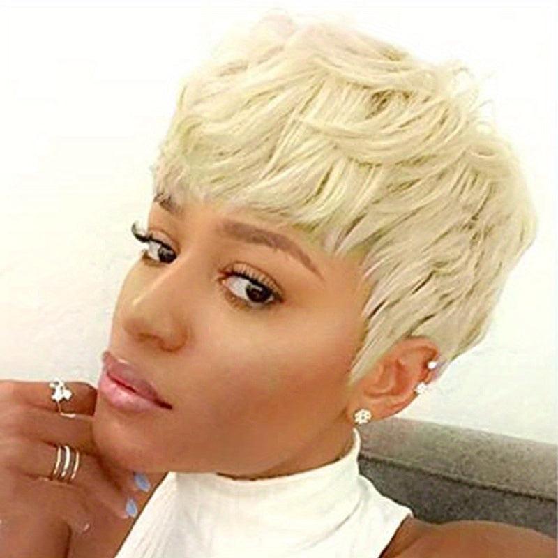 24Cm Short Ombre Pixie Wigs - Pink Hair - Synthetic Short Wigs