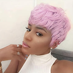 24Cm Short Ombre Pixie Wigs - Pink Hair - Synthetic Short Wigs