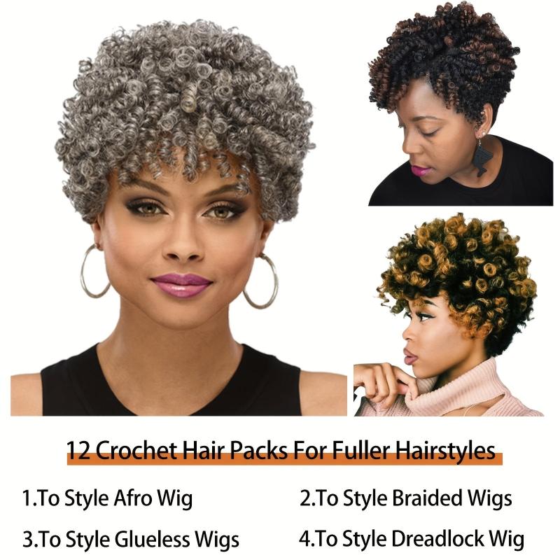 3 Pack 10 Inch Jumpy Wand Curl Crochet Hair Extensions for Women