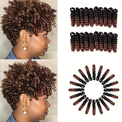 3 Pack 10 Inch Jumpy Wand Curl Crochet Hair Extensions for Women