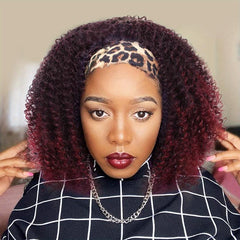 Kinky Curly Headband Wigs 35-56 cm Synthetic Half Wig with Headband Attached