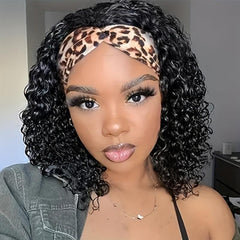 Kinky Curly Headband Wigs 35-56 cm Synthetic Half Wig with Headband Attached