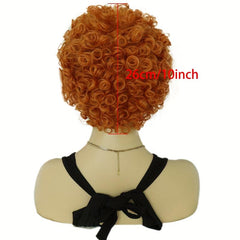 Short Orange Spiral Curly Women's Ice Spice Cosplay Wig & Wig Cap