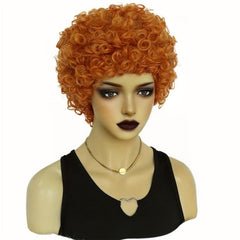 Short Orange Spiral Curly Women's Ice Spice Cosplay Wig & Wig Cap