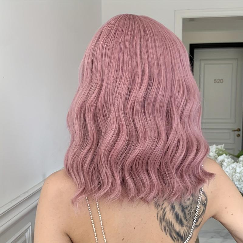 Long Curly Bob Cut Synthetic Wig With Bangs for Women