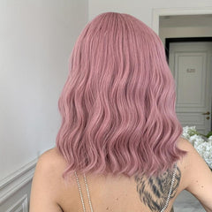 Long Curly Bob Cut Synthetic Wig With Bangs for Women