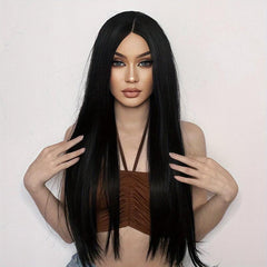 Long Straight Wigs With Bangs 50 8 Cm Soft Synthetic Wigs For Women
