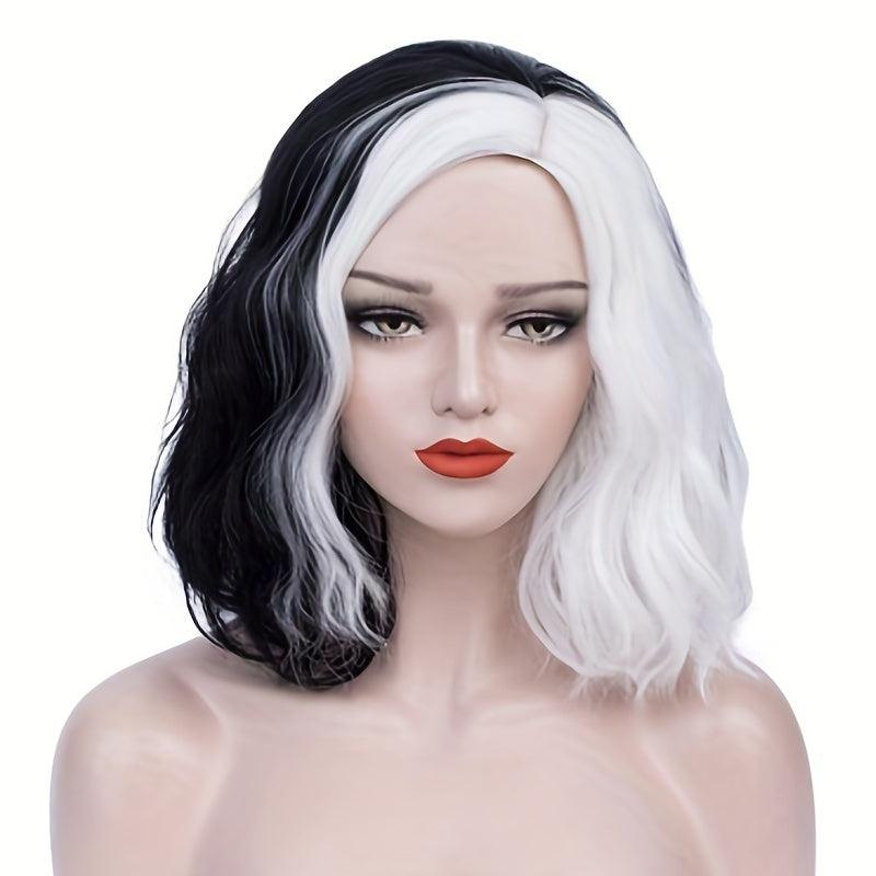 Curly Bob Cut Wigs With Bangs Synthetic Heat Resistant Fiber for Party Halloween