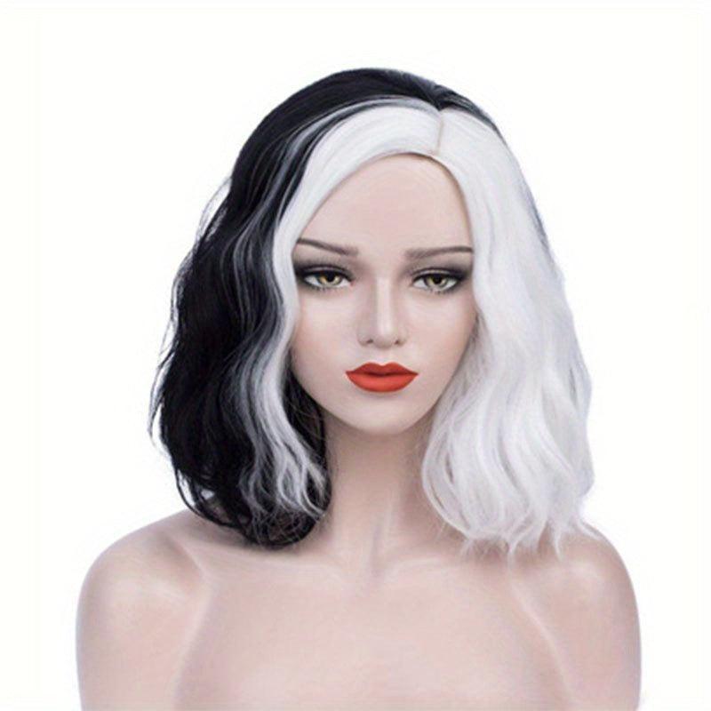 Curly Bob Cut Wigs With Bangs Synthetic Heat Resistant Fiber for Party Halloween