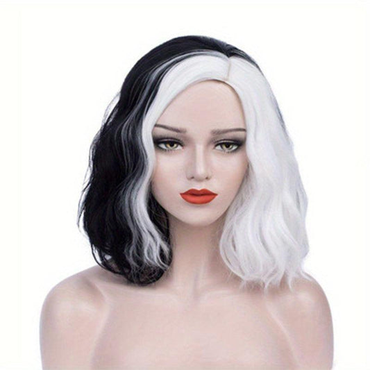 Curly Bob Cut Wigs With Bangs Synthetic Heat Resistant Fiber for Party Halloween