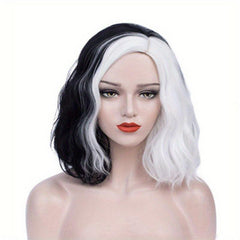 Curly Bob Cut Wigs With Bangs Synthetic Heat Resistant Fiber for Party Halloween