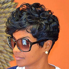 Short Curly Pixie Wigs Natural Wavy Synthetic Hair Wigs