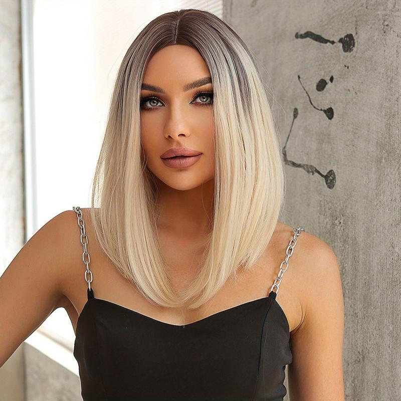 Long Blonde Wig with Bangs 150 Density Soft Synthetic Hair for Women