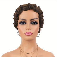 Short Finger Wave Wigs For Women Short Pixie Cut Curly Wigs Natural Looking