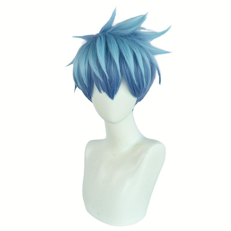 Short Straight Synthetic Fiber Cosplay Wig for Game Anime Party Use