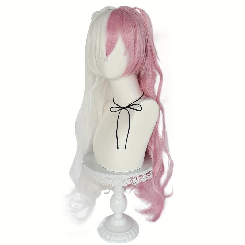 Long Wavy Pink Anime Cosplay Wig + Wig Cap