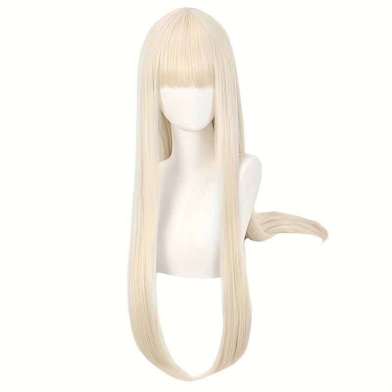 Long Straight Synthetic Wig With Bangs for Halloween Cosplay Party