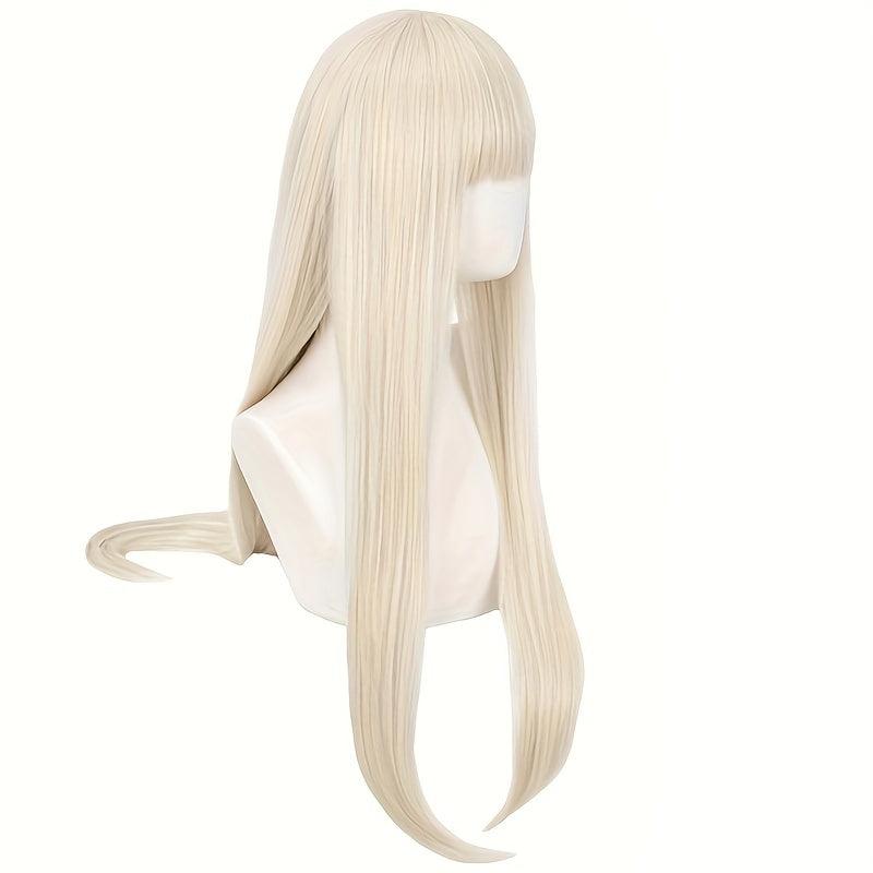Long Straight Synthetic Wig With Bangs for Halloween Cosplay Party