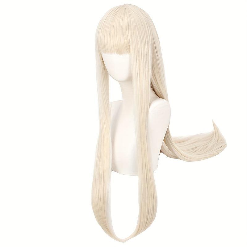 Long Straight Synthetic Wig With Bangs for Halloween Cosplay Party