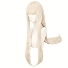Long Straight Synthetic Wig With Bangs for Halloween Cosplay Party