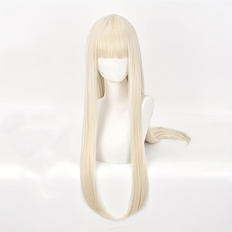 Long Straight Synthetic Wig With Bangs for Halloween Cosplay Party