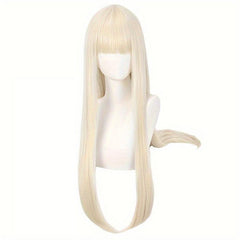 Long Straight Synthetic Wig With Bangs for Halloween Cosplay Party