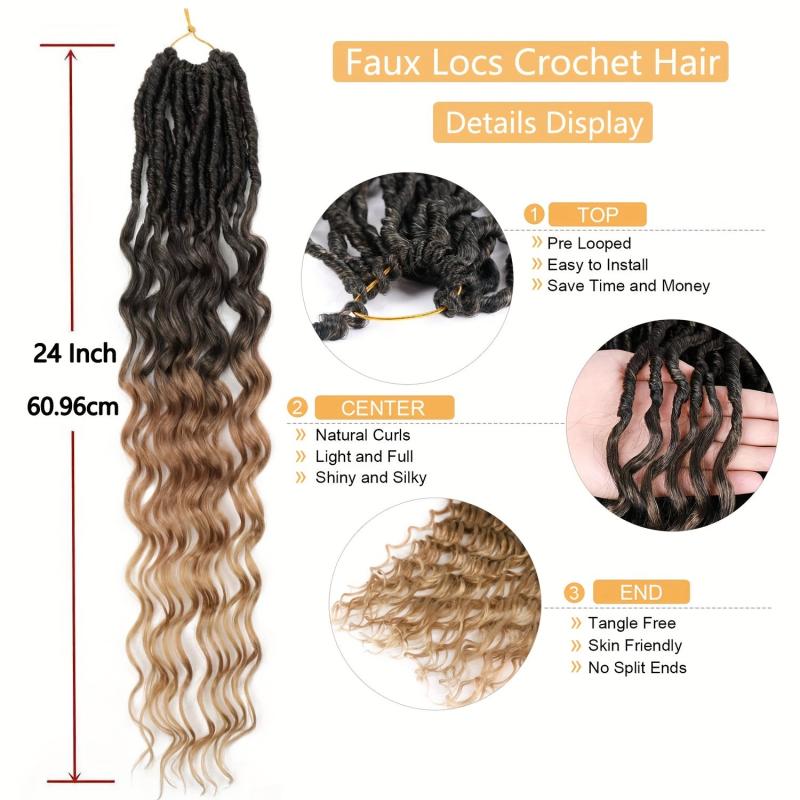 60 96 Cm Goddess Locs Crochet Hair Soft Faux Locs Crochet Braids For Women