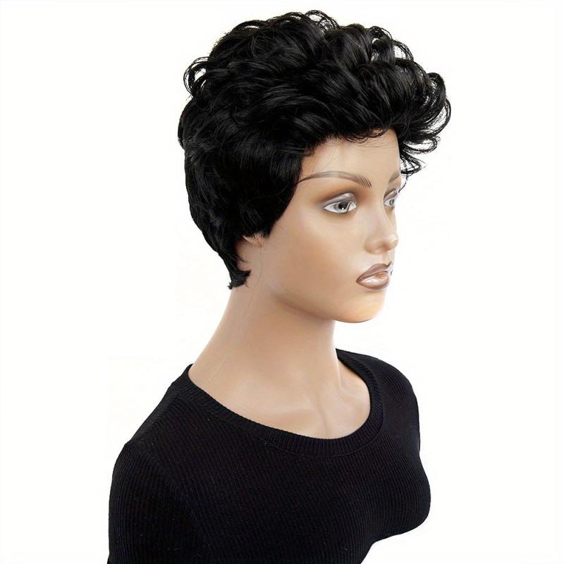 Short Curly Mixed Brown Wave Wig for Women