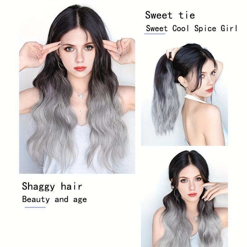 Ombre Wavy Hair Pieces Clip In Extensions Natural Look