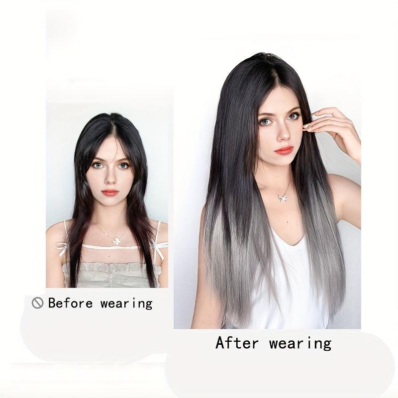 Ombre Wavy Hair Pieces Clip In Extensions Natural Look
