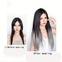 Ombre Wavy Hair Pieces Clip In Extensions Natural Look