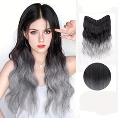 Ombre Wavy Hair Pieces Clip In Extensions Natural Look