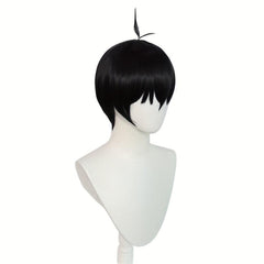 Short Navy Straight Cosplay Wig with Wig Cap