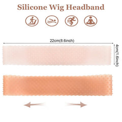 2 Pcs Silicone Wig Grips Non Slip Seamless Elastic Wig Band