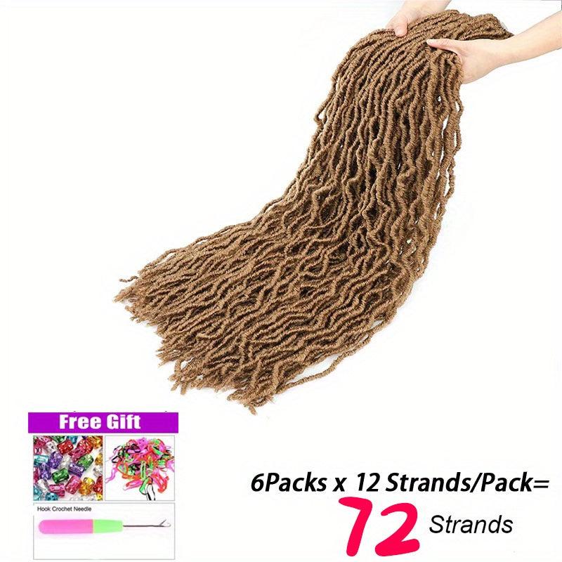 6 Pack 91 44 Cm Locs Crochet Curly Hair Extensions Pre Looped Synthetic Braids