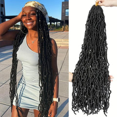 6 Pack 91 44 Cm Locs Crochet Curly Hair Extensions Pre Looped Synthetic Braids