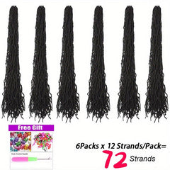 6 Pack 91 44 Cm Locs Crochet Curly Hair Extensions Pre Looped Synthetic Braids