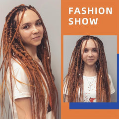 10 Strands Double Ended Dreadlock Extensions Blonde 60-96 Cm