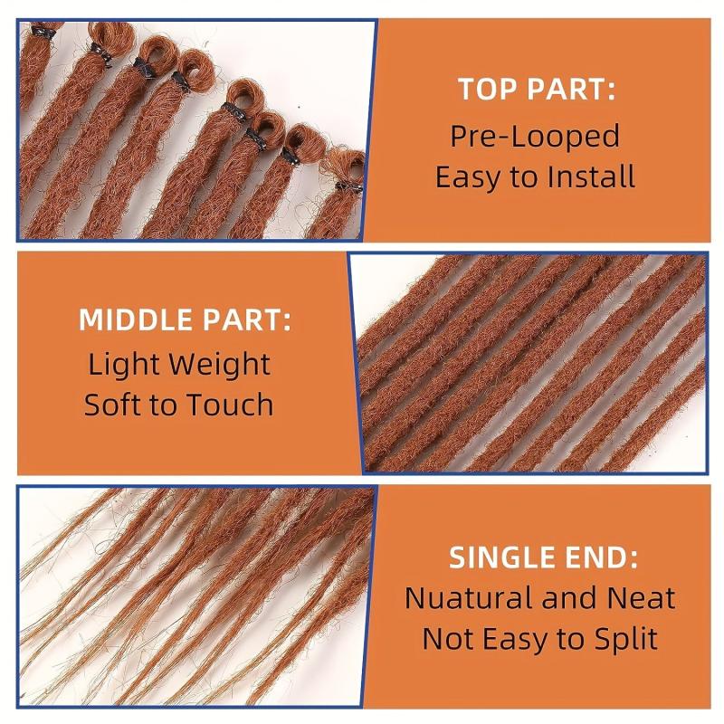 10 Strands Double Ended Dreadlock Extensions Blonde 60-96 Cm