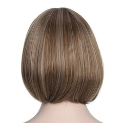 Short Straight Bang Wig Bob Wig For Women Synthetic Hair