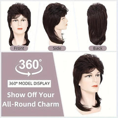 Men's Mullet Wig 70s 80s Disco Rocker Punk Wig Party Halloween Cosplay Costume