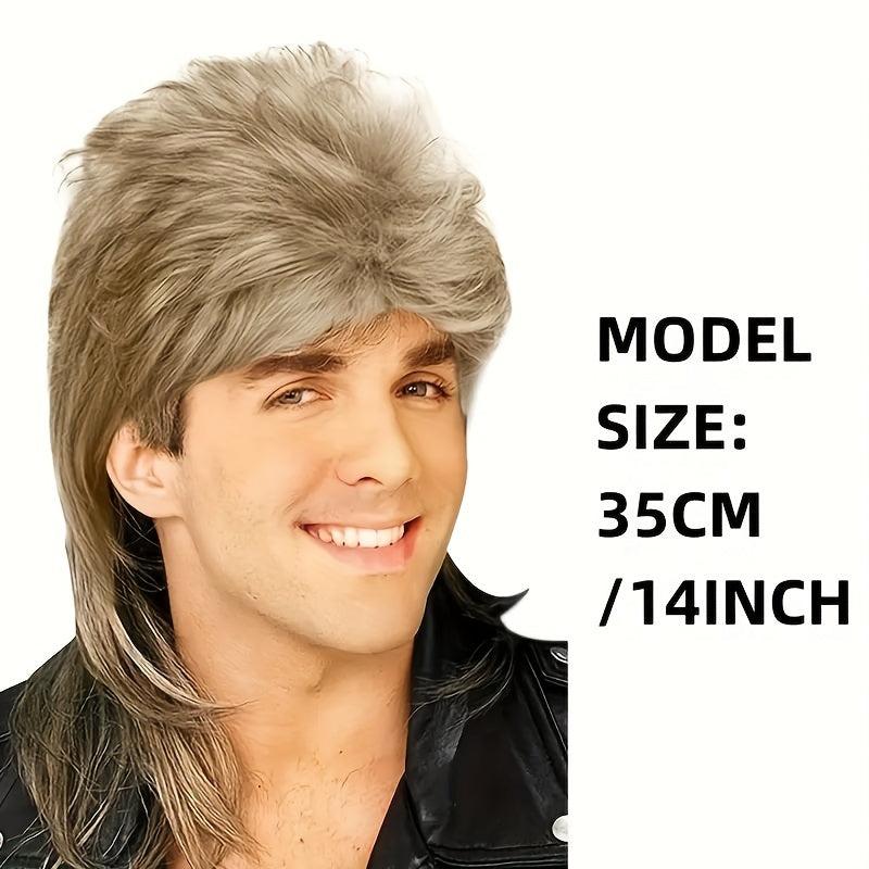Men's Mullet Wig 70s 80s Disco Rocker Punk Wig Party Halloween Cosplay Costume