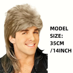 Men's Mullet Wig 70s 80s Disco Rocker Punk Wig Party Halloween Cosplay Costume