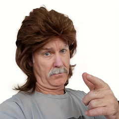 Men's Mullet Wig 70s 80s Disco Rocker Punk Wig Party Halloween Cosplay Costume