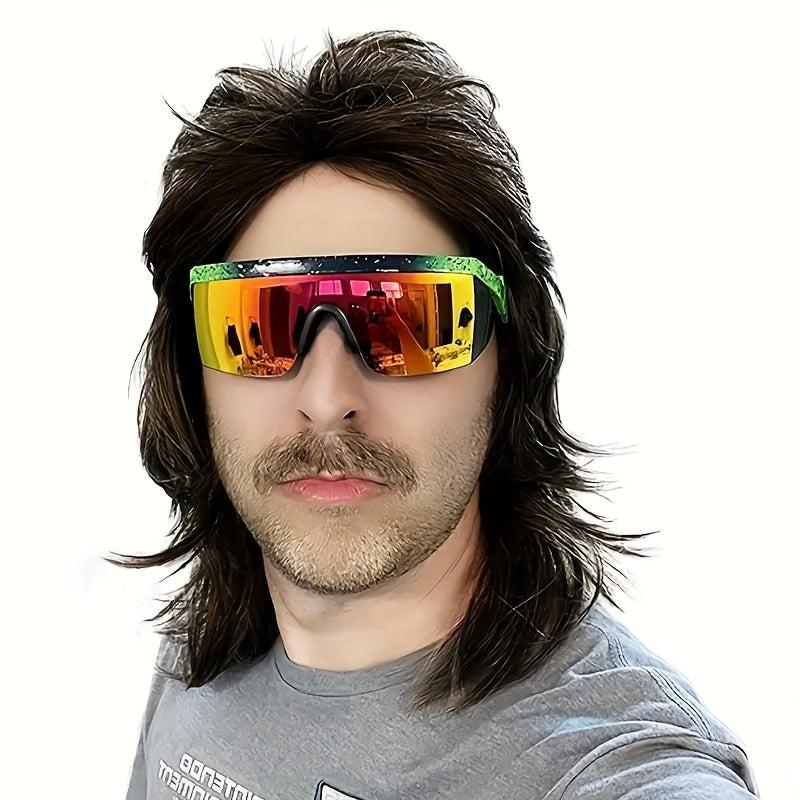 Men's Mullet Wig 70s 80s Disco Rocker Punk Wig Party Halloween Cosplay Costume