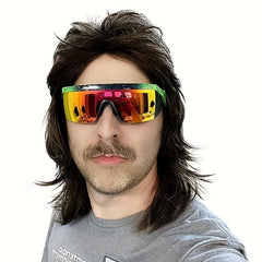 Men's Mullet Wig 70s 80s Disco Rocker Punk Wig Party Halloween Cosplay Costume