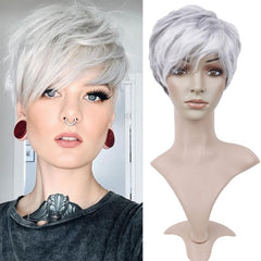 Heat Resistant Pixie Cut Short Layered Wig for Women Synthetic Hair