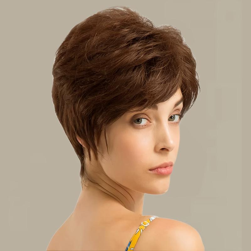 Heat Resistant Pixie Cut Short Layered Wig for Women Synthetic Hair