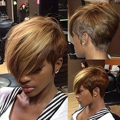 Short Pixie Cut Wig with Bangs Synthetic Wig for Women